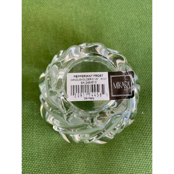 MIKASA Crystal "Peppermint Frost" Votive Candle Holder - 2-1/2" - Picture 2 of 4